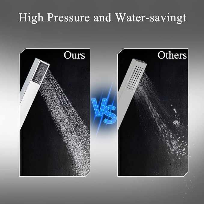 Senlesen Bathroom Chrome Freestanding Tub Faucet Floor Mounted Bathtub Shower - Image 8