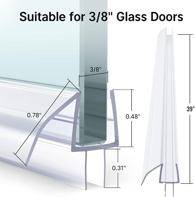 AmazerBath Frameless Shower Door Bottom Seal 39 inch - Image 2