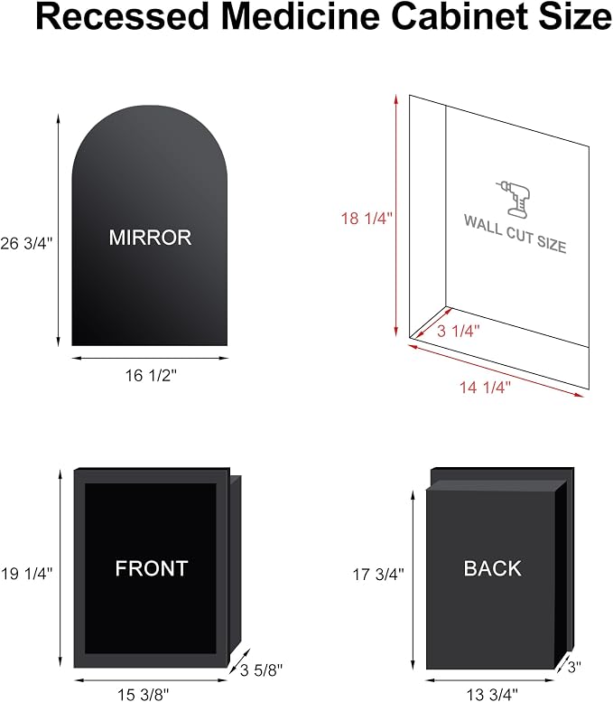 16x27 Recessed Medicine Cabinet - Image 2