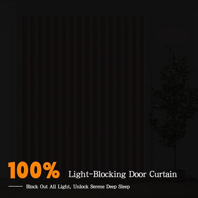 Accordian Door Curtain, 100% Blackout Folding Magnetic Doorway Curtains - Image 4