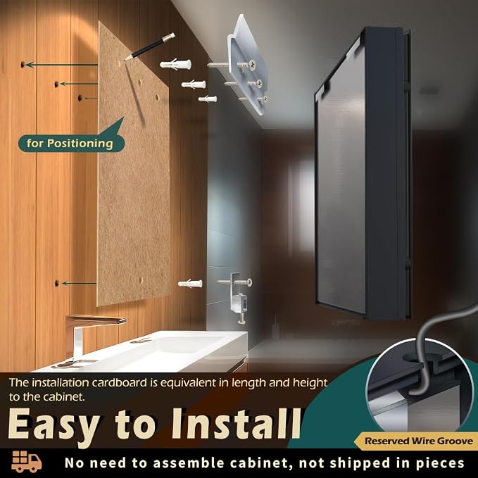 KWW LED Lighted Bathroom Medicine Cabinet - Image 7