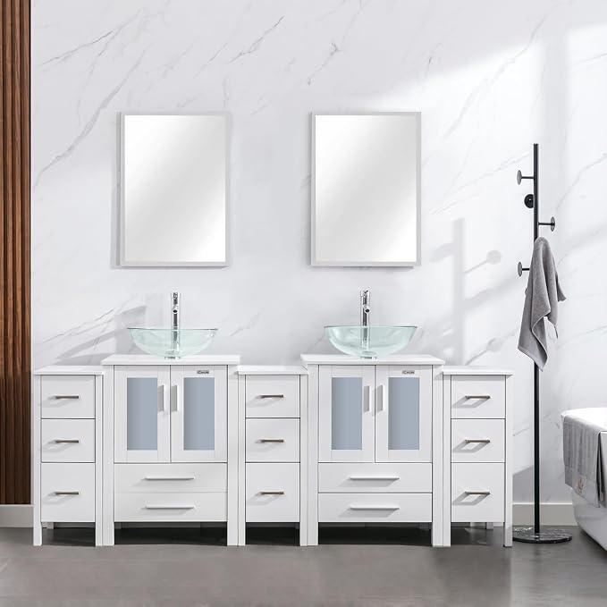 eclife 84" Modern Bathroom Vanity Sink Combo Freestanding Cabinet by eclife