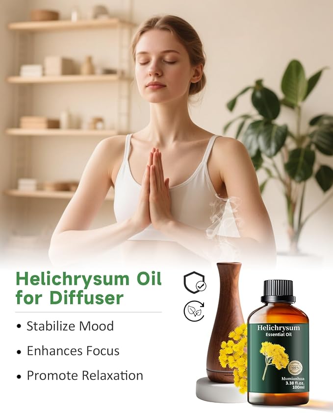 Helichrysum Essential Oil Pure, Mumianhua Natural Helichrysum Oil - Image 2