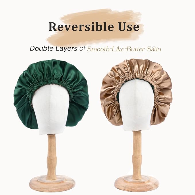 YANIBEST Adjustable Satin Bonnet Double Layer Hair Bonnet - Image 4