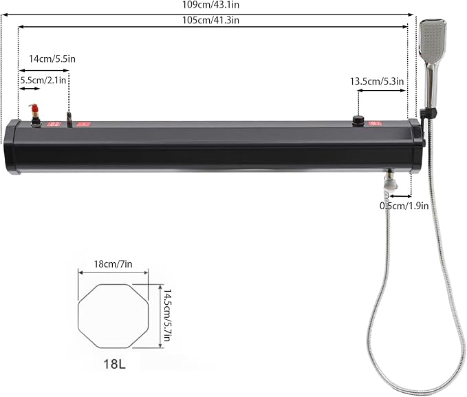 Pressurized Water Tank Portable Roof Rack Water Tank Over-Landing Pressurized - Image 6