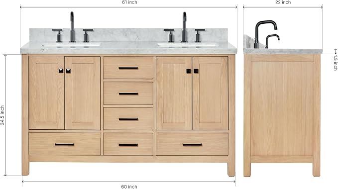 ARIEL 61'' Bathroom Vanity - Image 2