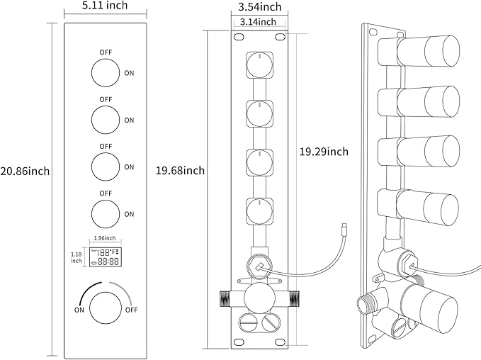 Brushed Nickel Digital Display Shower System - Image 8