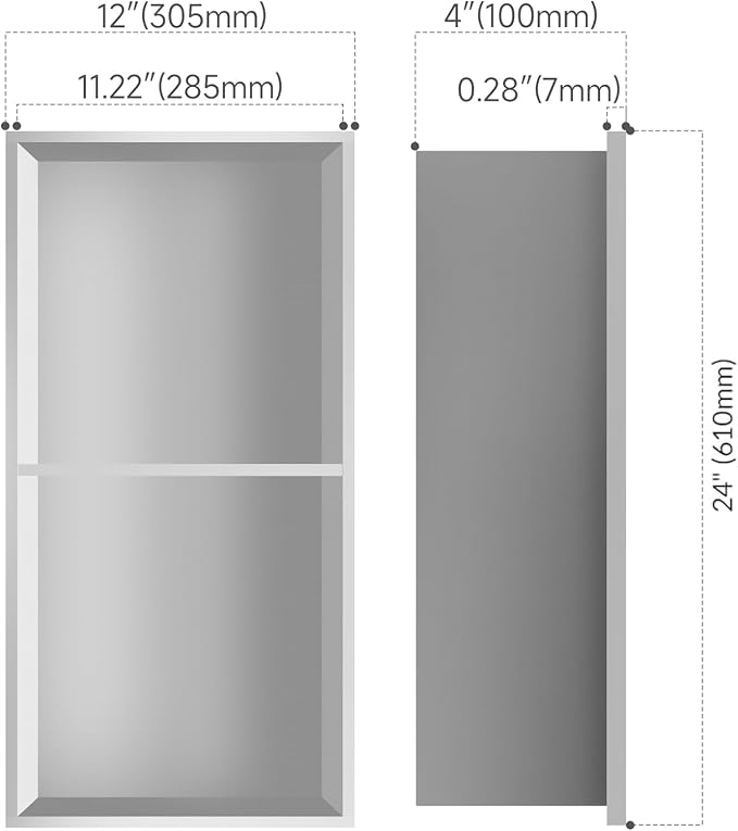 24" X 12" Shower Niche Insert Tile Ready, Niche - Image 3