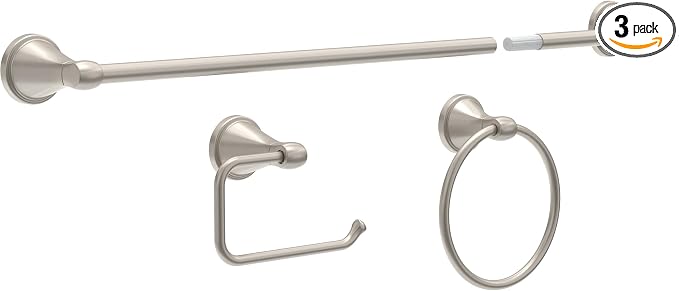 Delta Faucet Becker 3-Piece Bathroom Set, SpotShield Brushed Nickel, Toilet by DeltaFaucet