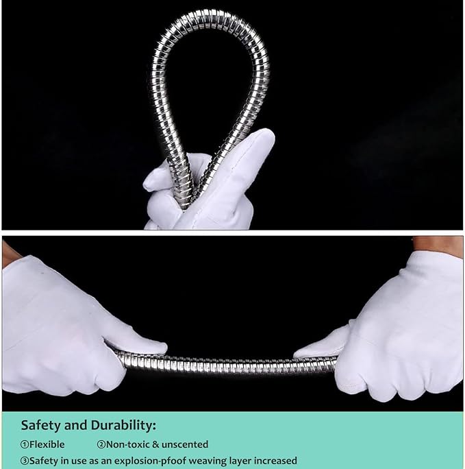 HOMEIDEAS 138 inches Shower Hose, 11.5 feet Extra Long 304 Stainless Steel - Image 5