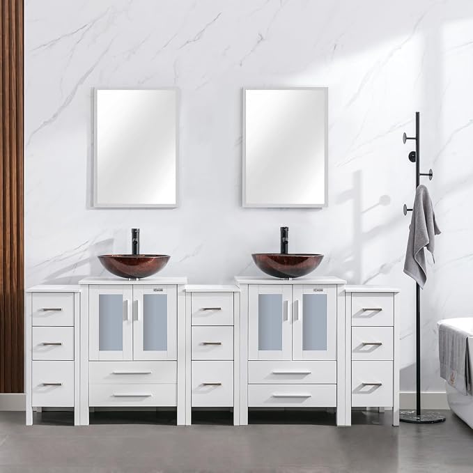 eclife 84" Modern Bathroom Vanity Sink Combo Freestanding Cabinet by eclife