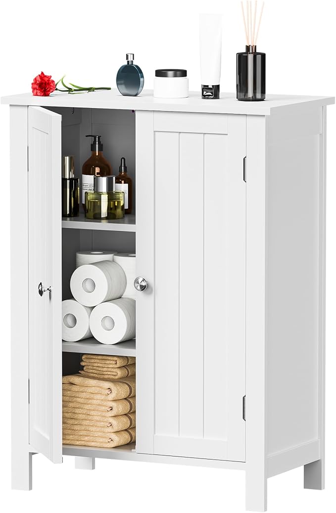SUPER DEAL Modern Bathroom Floor Storage Cabinet - Image 9