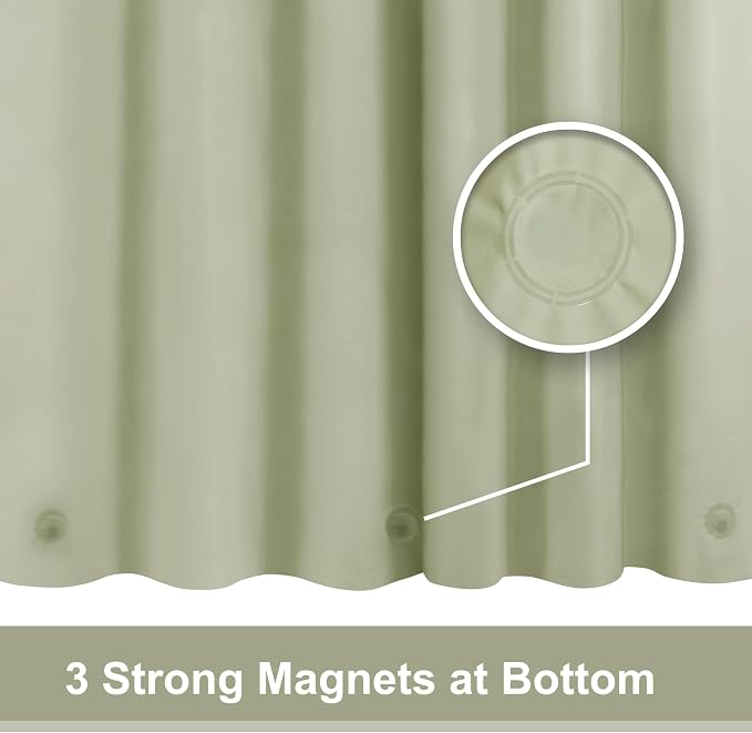 Sage Green Plastic Shower Curtain Liner - Image 2