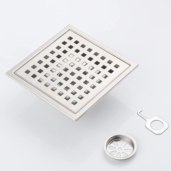 6 Inch Square Shower Floor Drain, Grille - Image 6