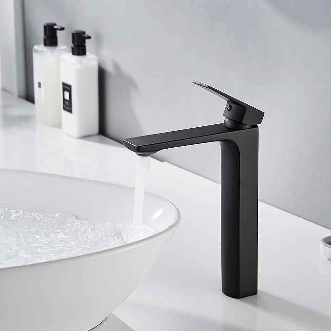 VOTON Black Vessel Sink Single Hole Tall Bathroom Faucet, RV Lavatory Vanity - Image 3