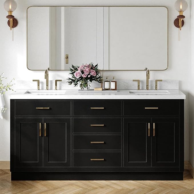 ARIEL Hepburn 73 in. Double Rectangle Sink Vanity by Ariel
