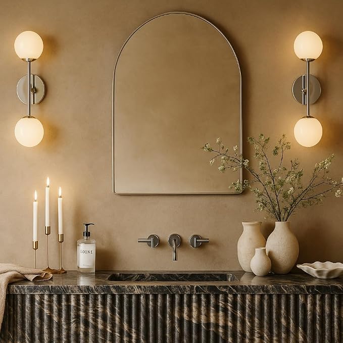 TEHOME 20 x 30'' Brush Nickel Arched Bathroom Medicine Cabinet - Image 4