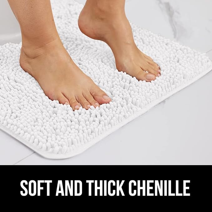 GORILLA GRIP Bath Rug Mat 70x24, Thick Soft Absorbent Chenille, Quick Dry - Image 4