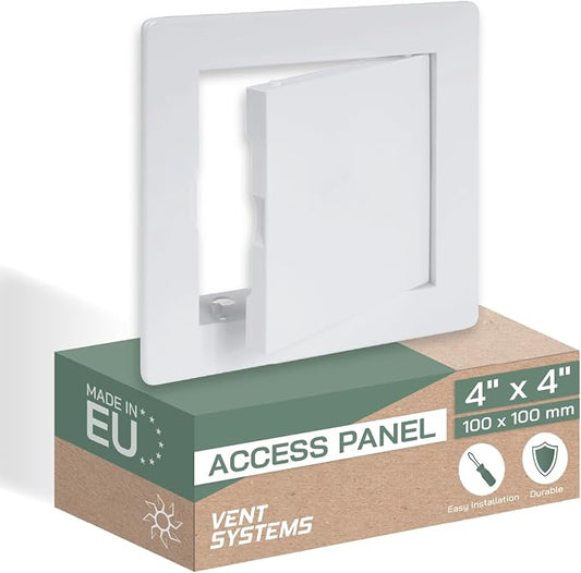 Vent Systems 4 x 4 Inch White ABS Plastic Access Panel by VentSystems