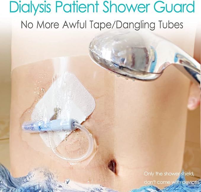 Dialysis Catheter Shower Cover 8"x8", Waterproof Peritoneal Dialysis Chemo Port - Image 2