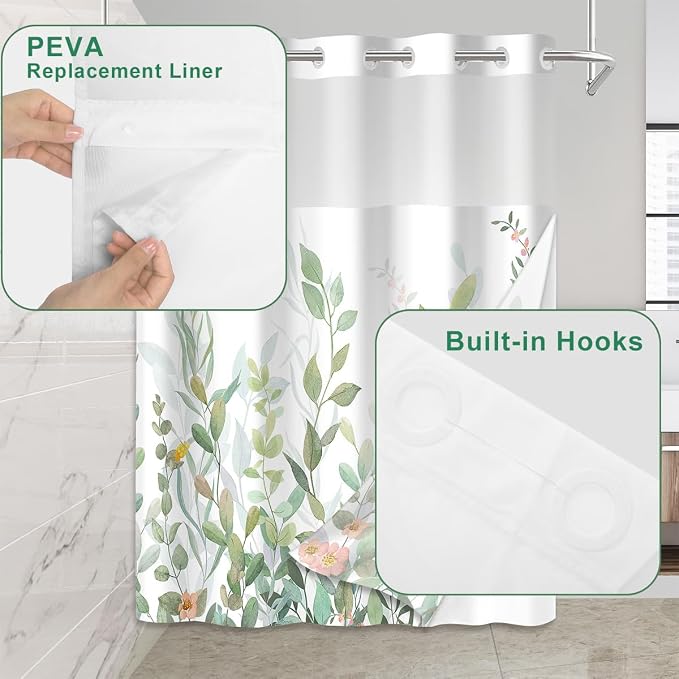 No Hook Shower Curtain Set - Image 2