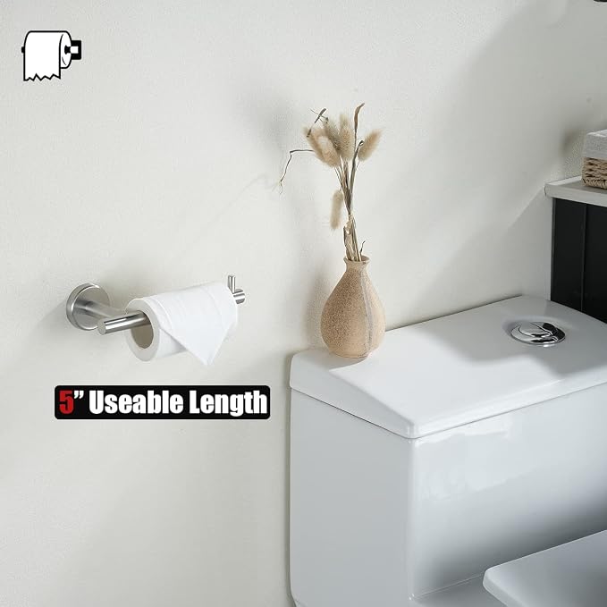 JQK Bath Hardware Towel Bar Accessory Set, 5-Piece Bathroom Accessories - Image 7