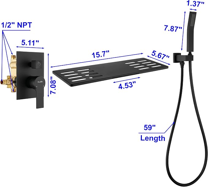 SHAMANDA Wall Mount Bathtub Faucet - Image 7