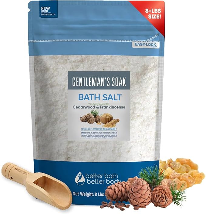 Gentleman's Bath Salt 128 Ounces Epsom Salt by BetterBathBetterBody