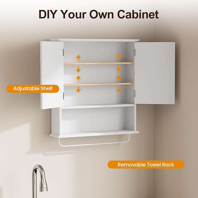RoyalCraft Bathroom Medicine Cabinet Wall Mounted, Over The Toilet Storage - Image 7