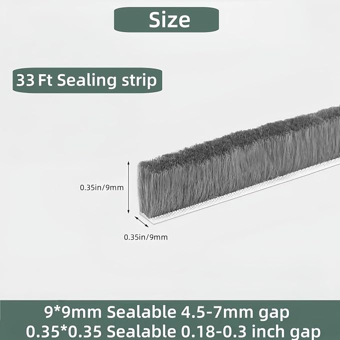 Window Weather Stripping Door Seal, 33FT Self-Adhesive Soundproofing Weather - Image 2
