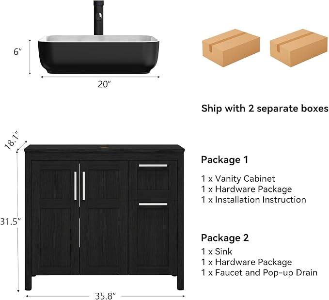 YOURLITE 36" Bathroom Vanity - Image 3