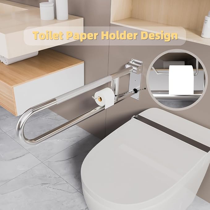 Toilet Grab Bar, Fold Down Grab Bar - Image 3