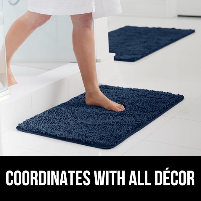 GORILLA GRIP Bath Rug Mat 42x24, Soft Absorbent Chenille, Quick Dry Microfiber - Image 9