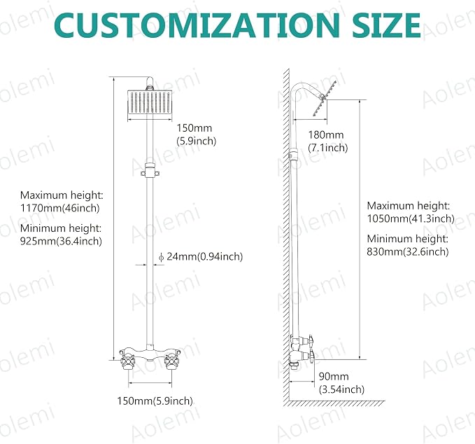 Aolemi Outdoor Shower Kit Fixtures 6 Inch Center - Image 8