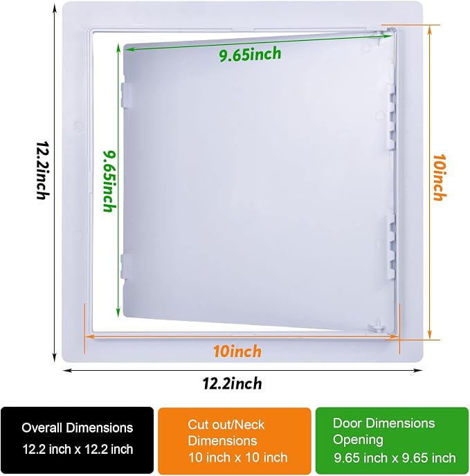 Plumbing Access Panel for Drywall 10 x 10 Inch Plastic Access Door Removable - Image 2