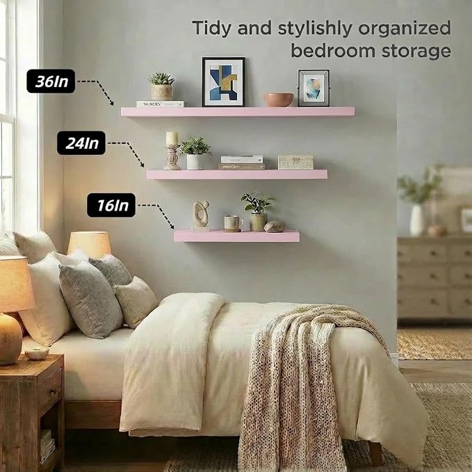 SAUMONIERES Floating Shelves Wall Shelf Solid Wood - Image 5