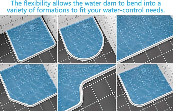 New Collapsible 67 Inch Shower Threshold Water Dam Collapsible Bath Shower - Image 5
