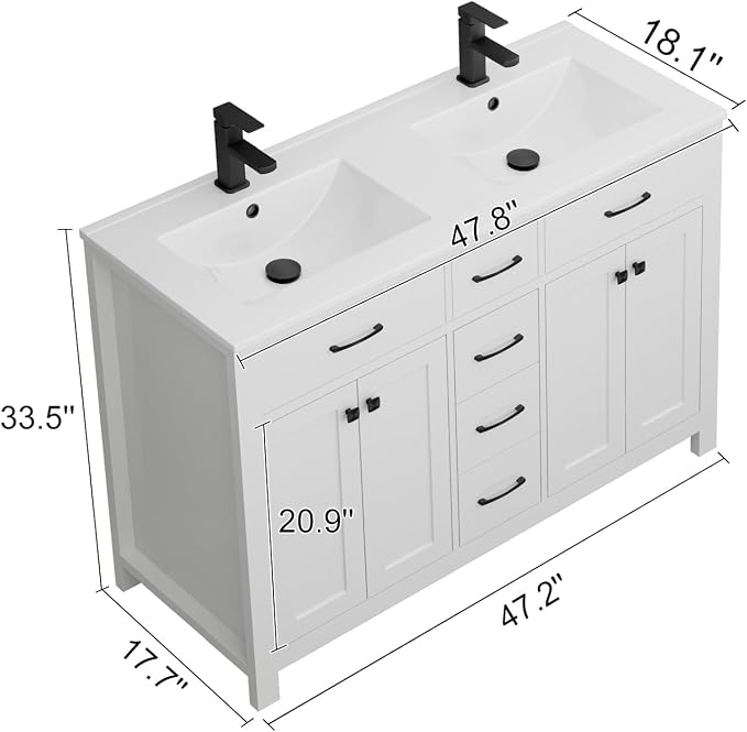 LUCKWIND 48" Modern Bathroom Vanity and Sink, Painted Bathroom Storage Cabinet - Image 2