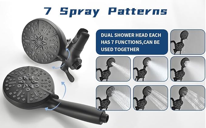 2 Handle Shower Faucet Shower System Complete 2 in 1 Shower Combo Set - Image 4