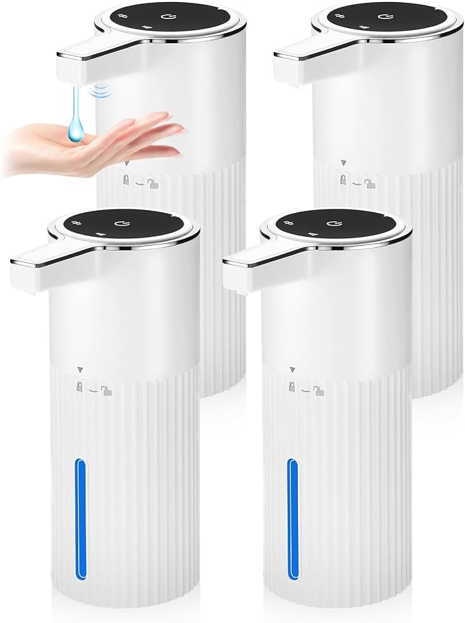 4 Pack Touchless Automatic Soap Dispenser, 13.5oz Smart Sensor Liquid Hand Wash by VZZNN