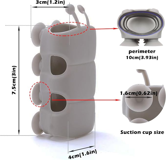 Inchant 4 Pieces Silicone Shower Head Holder Universal Relocatable Shower Head - Image 6