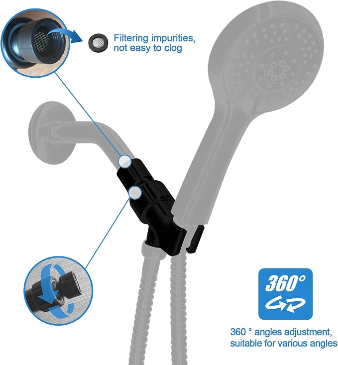 Universal Shower Head Holder, Adjustable Plastic Shower Arm Bracket - Image 3