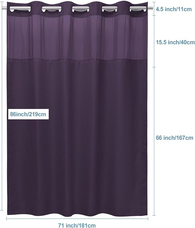 Purple Long Hotel Style Shower Curtain - Image 6