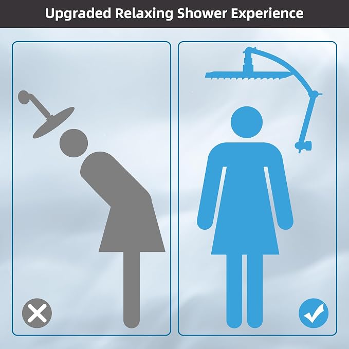 Hibbent All Metal cUPC Certified Rain Shower Head, Brass Adjustable Shower Arm - Image 5