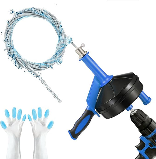 Drain Auger, Clog Remover with Drill Adapter, 25 Feet Flexible Plumbing Snake by Unknown