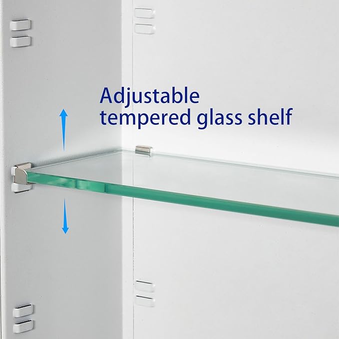 Bathroom Medicine Cabinet with Beveled Edge Mirrored Door 20 x 26 inch - Image 8