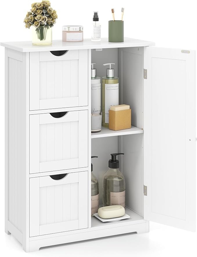 Tangkula Bathroom Floor Cabinet, Freestanding Storage Cabinet by TANGKULA