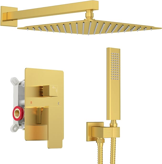 Iriber Brushed Gold Rain Shower System by Iriber