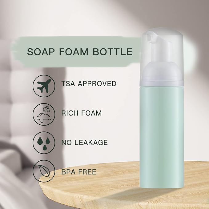 Tekson 3 PCS Soap Foam Bottle, Empty Travel Foaming Lash Shampoo - Image 5