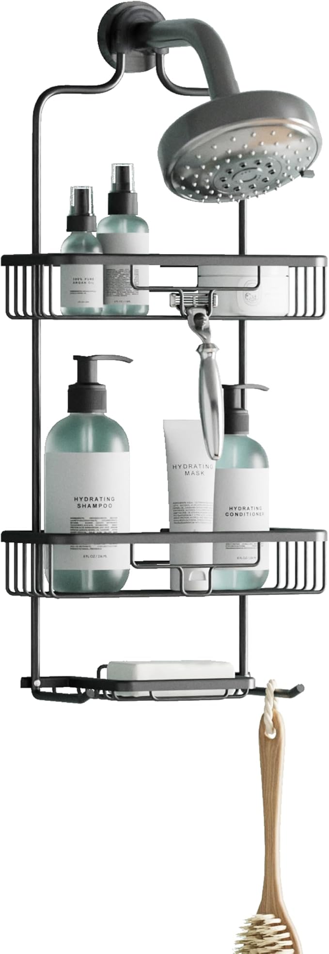 Zenna Home Rustproof Hanging Shower Caddy, Over the Shower Head Caddy by ZennaHome